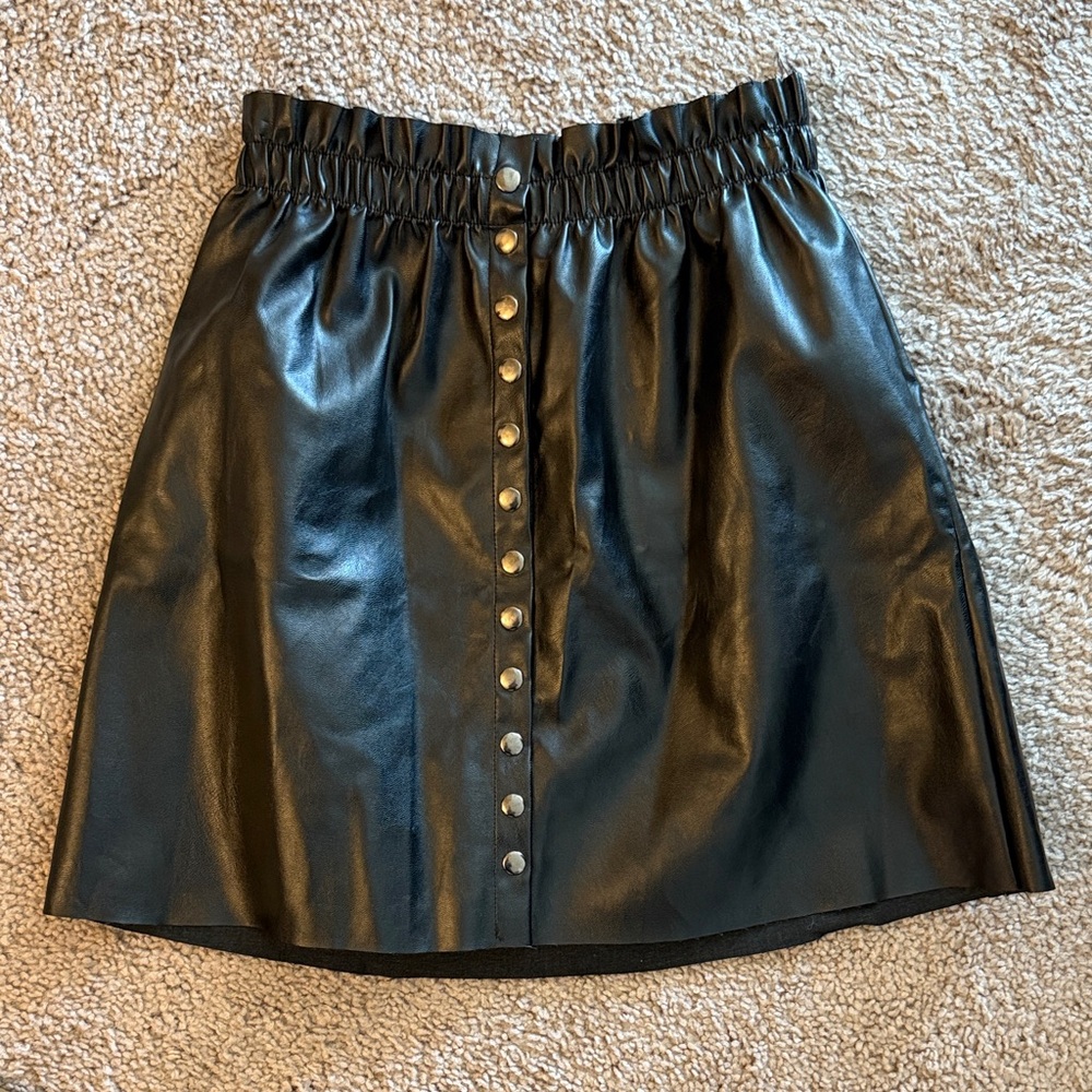 Charlotte Russe Black Faux Leather Mini Skirt
